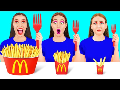 Видео: Большая, Средняя или Маленькая тарелка Челлендж | Битвы с едой от TeenChallenge