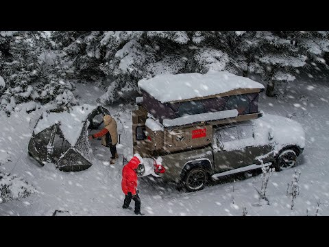 Видео: Кемпинг с пикапом в снежную бурю