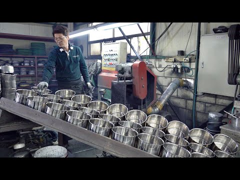 Видео: Процесс массового производства горшков из нержавеющей стали. Завод по производству посуды в Корее