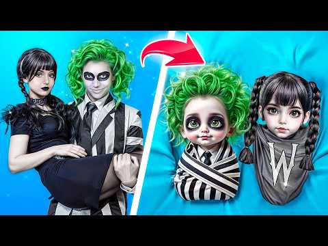 Видео: Уэнсдей Аддамс и Битлджус ПОЖЕНИЛИСЬ?! Из ботанши в красотку!