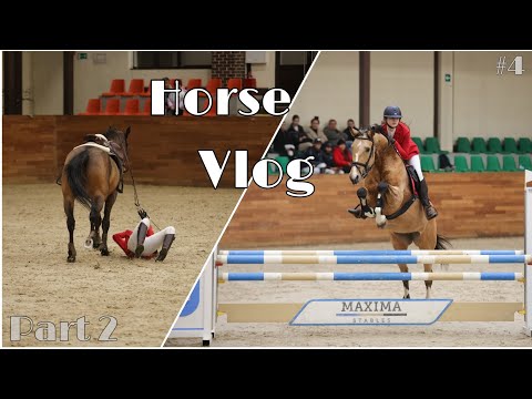 Видео: КоноВлог / Часть 2 / Конкур / Упала на старте / Maxima Stables / #4