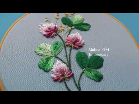 Видео: Цветочная вышивка: Цветы Клевера