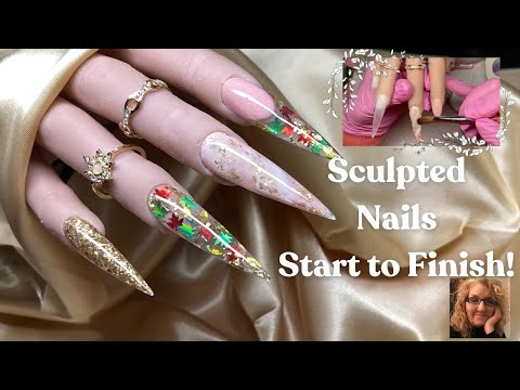 Видео: Осенний маникюр 🍂 Акриловый мрамор, блестки и французский маникюр (шаг за шагом!)