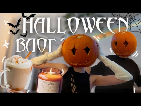 Видео: уютный осенний влог ౨ৎ отмечаем Хэллоуин🎃 вырезаем тыкву на голову, рецепт тыквенно пряного латте ✨