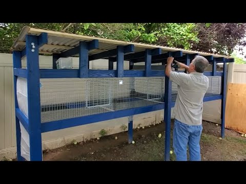 Видео: Строим кроличий вольер с клетками KW — стиль «усадьба из сине-зелёного камня»! (Мясные кролики по...
