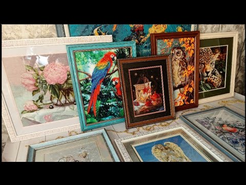Видео: Вышивка. Итоги года. Оформила 17 работ.