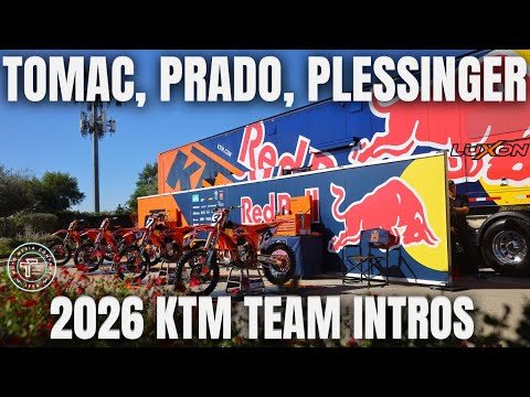 Видео: Знакомство с командой KTM 2026 года: Эли Томак, Хорхе Прадо и Аарон Плессинджер