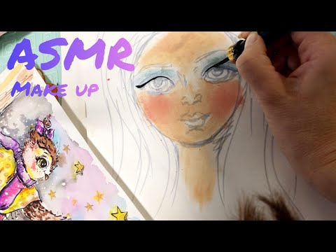 Видео: АСМР/ASMR Рисую портрет и делаю макияж / Близкий шёпот/Painting/Make up