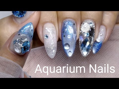 Видео: sub) Освежающий аквариумный ногтей 🐟🐠 / Как сделать полный камень 💅 / Летний ногтей / Nail ASMR
