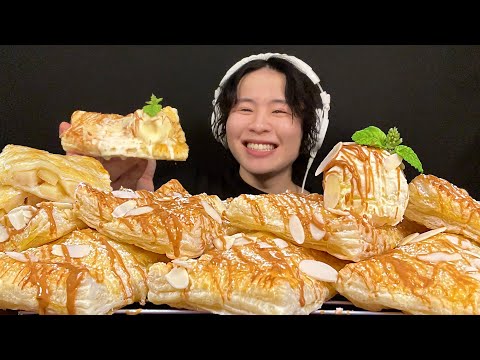 Видео: АСМР Яблочный пирог с большим количеством яблок‼️【subtitles/Mukbang/eatingsound】