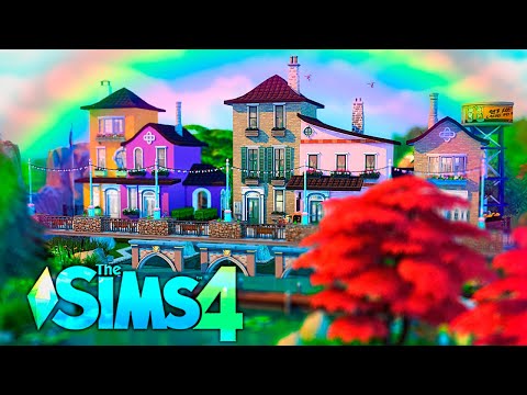 Видео: СТРОИМ РАДУЖНУЮ ДЕРЕВНЮ НА МОСТУ НАД РЕКОЙ - THE SIMS 4 (СИМС 4)