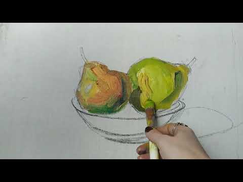 Видео: МАУ "МКДЦ" занятие по живописи "Груши"