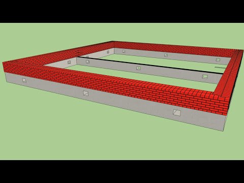 Видео: Кладка цоколя в 2 кирпича