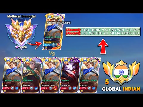 Видео: ЮЗУКЕ против 5 GLOBAL INDIAN ALUCARD! 🇮🇳 | 1000 звёзд против 5 High Matches Alucard Main — Кто по...