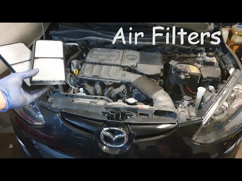 Видео: Замена воздушного фильтра и салонного фильтра Mazda 2 1.5