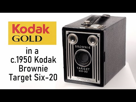Видео: Kodak Brownie Target Six-20 1950 года с плёнкой Kodak Gold 200