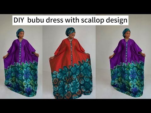 Видео: Как сшить элегантное платье-кафтан бубу с фестончатым узором 👘 Урок шитья для начинающих