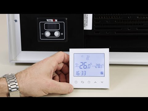 Видео: Подключение термостата W-THERM-1 к конвектору VITRON серии ВКЭ