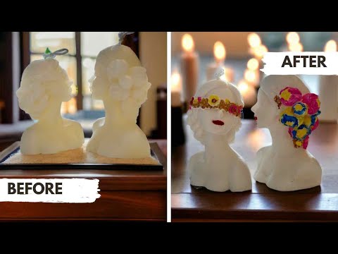 Видео: Роспись свечей акриловыми красками\Painting candles with acrylic paints #свечиручнойработы #свічки