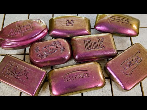 Видео: ASMR Soap/ cutting dry painted soap/ резка сухого крашенного мыла / 4K