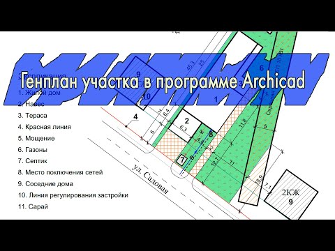 Видео: Генплан участка в программе Archicad