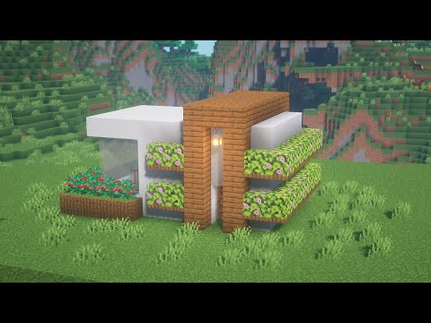 Видео: Красивый дом из бетона и дерева хай-тек в MINECRAFT