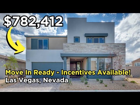 Видео: Современный новый дом в Лас-Вегасе на продажу в закрытом жилом комплексе с бассейном
