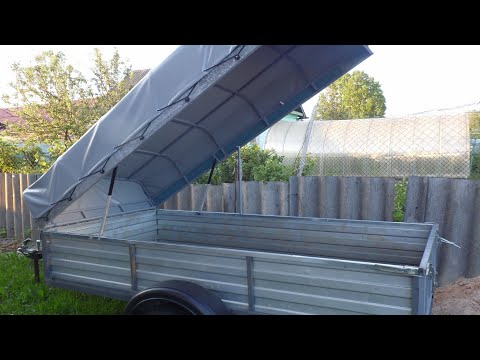 Видео: Откидная КРЫШКА ДЛЯ ПРИЦЕПА. Hinged COVER FOR TRAILER. Do-it-yourself trailer upgrade