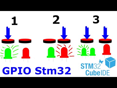 Видео: 2 кнопки, 2 светодиода. Stm32 CubeIDE.