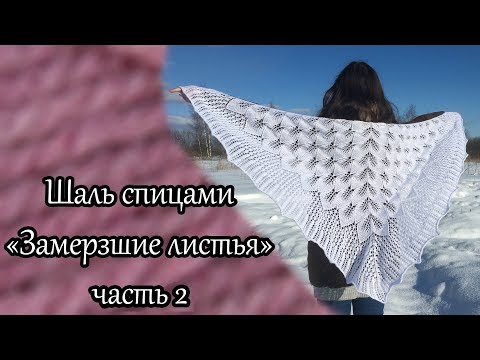 Видео: Шаль "Замерзшие листья". часть 2