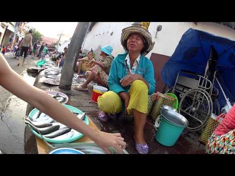 Видео: Уличный рыбный рынок. Вьетнам. Вунгтау.