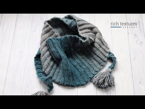 Видео: Узор для шарфа крючком «Зимние оттенки»