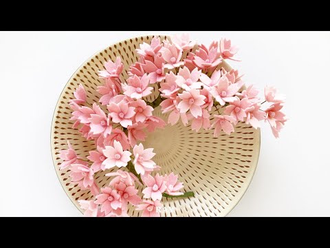 Видео: DIY Войлок Цветок вишни Ремесло оформление | Felt Flower Cherry Blossom SAKURA Making Tutorials