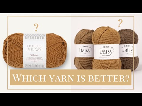 Видео: Сравнение пряжи Drops Daisy и Sandnes Garn Double Sunday — некрученые нити