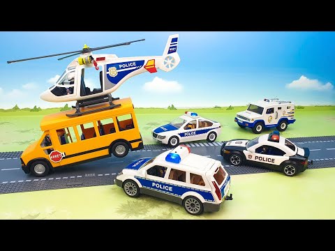 Видео: Полицейская машина Школьный автобус Грузовик - самые новые игрушечные видео.