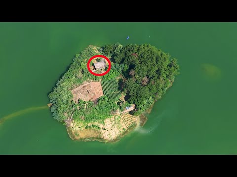 Видео: Версия выживания на необитаемом острове в Гуйчжоу: дядя живёт один на изолированном острове