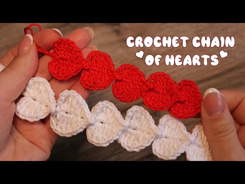 Видео: Вязаная цепочка из сердец 💖 Crochet Chain of Hearts