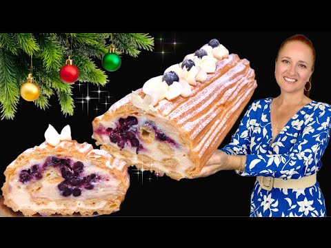 Видео: 🎄Новогодний РУЛЕТ ПОЛЕНО эклер как мороженое пломбир на Рождество Люда Изи Кук заварной крем выпечка