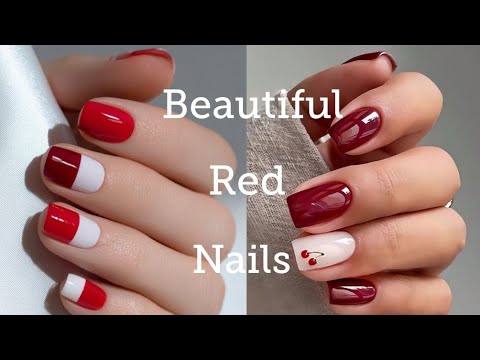 Видео: Совершенно новый дизайн коротких красных ногтей, который преобразит ваш образ | Последние простые...