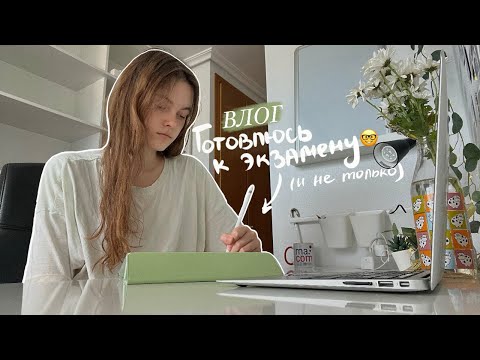 Видео: VLOG: Готовлюсь к экзамену 📒 Study With Me