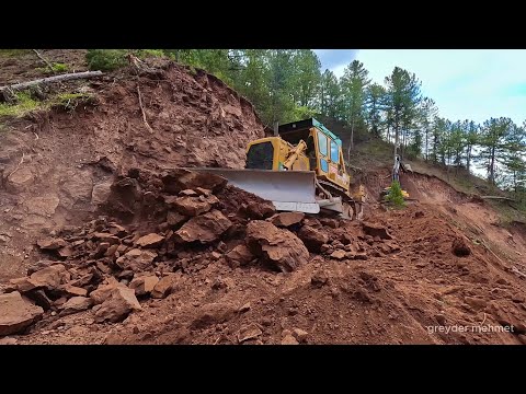 Видео: Длинные одиночные дорожные работы бульдозера Caterpillar D7g #bulldozer #caterpillar #tractor