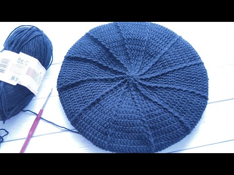 Видео: Берет крючком.Простой берет крючком подробный мастер класс /Crocheted hat*Takes a crocheted Урок 333