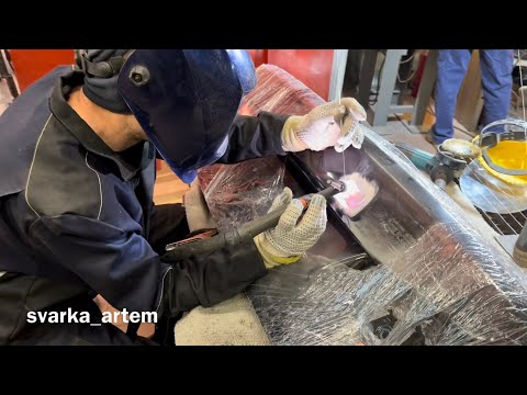 Видео: Сварка багажника, алюминий (тонкий) 
