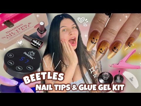 Видео: Распаковка набора для ногтей Beetles и клеевого геля с Amazon | Простая подготовка ногтей + ногти...