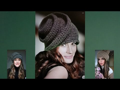 Видео: Головные уборы спицами и крючком на осень и зиму. Knitting and crochet hats for autumn and winter.