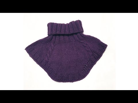 Видео: Манишка спицами / Женская манишка спицами / Манишка подробный МК