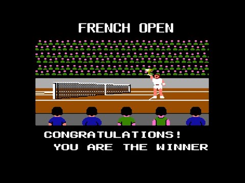 Видео: Top Players' Tennis - полный сезон (all season) на NES. French Open.