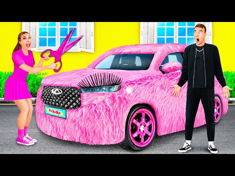 Видео: Розовая Машина vs Черная Машина Челлендж от Fun Fun Challenge