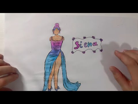 Видео: Drawing cute dress with hair on a mannequin😆💝🫶🥰Name: Sienna 💝😄💗🖌️✍️Рисую манекена в платье Siena💝🫶😆💖