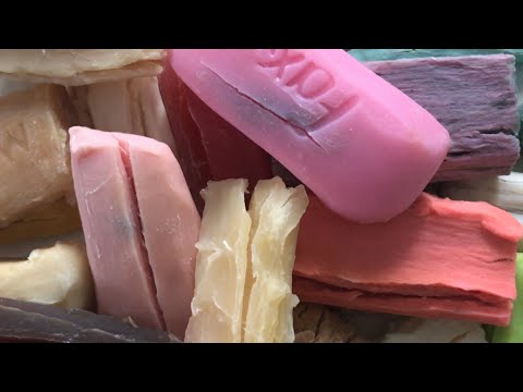 Видео: ASMR SOAP # 120 / Cutting cracked pieces soap/Режу растрескавшееся обмылки